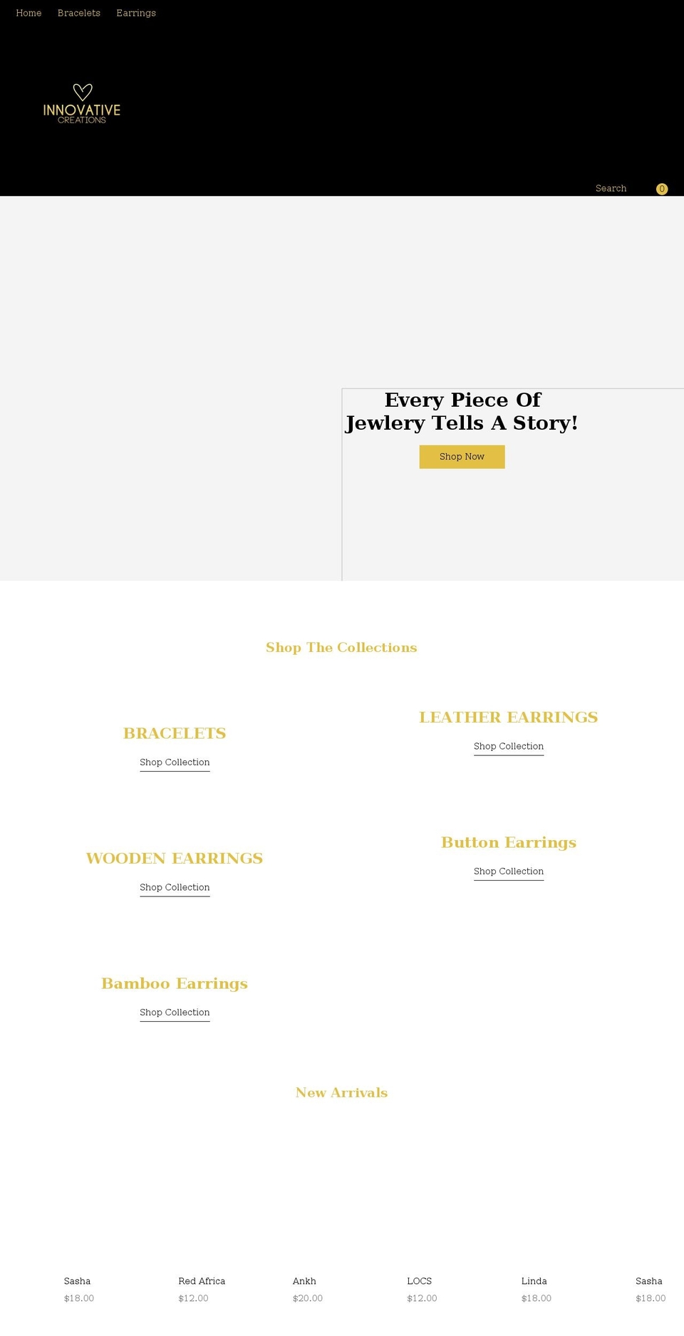 shopinnovativecreations.com shopify website screenshot
