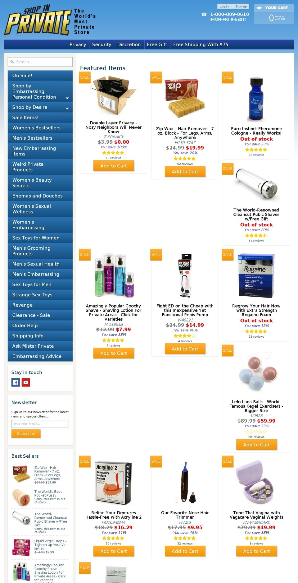 shopinprivate.com shopify website screenshot