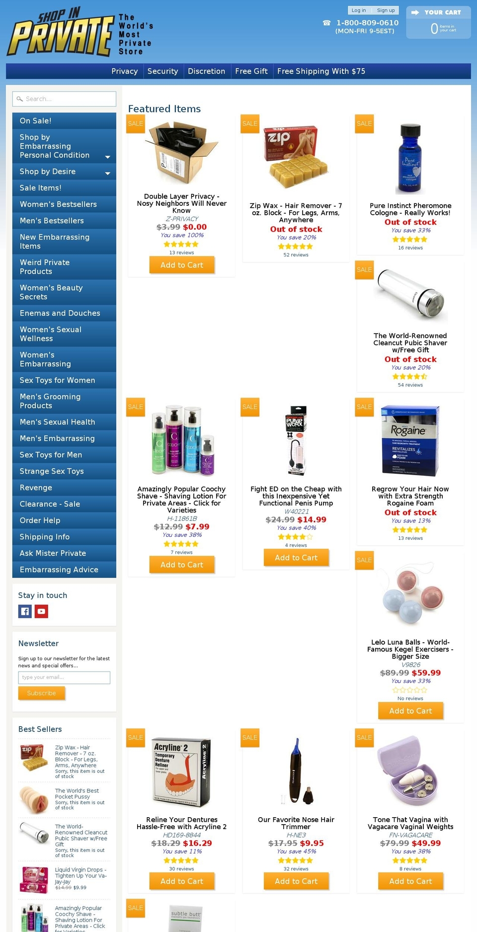 shopinprivate.net shopify website screenshot