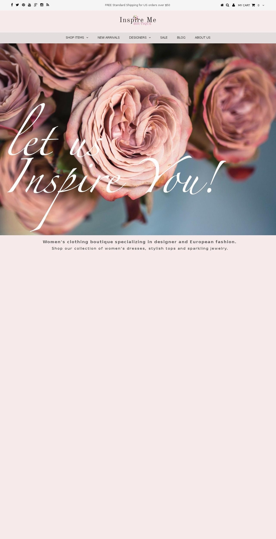 shopinspiremeboutique.com — Shopify storefront screenshot