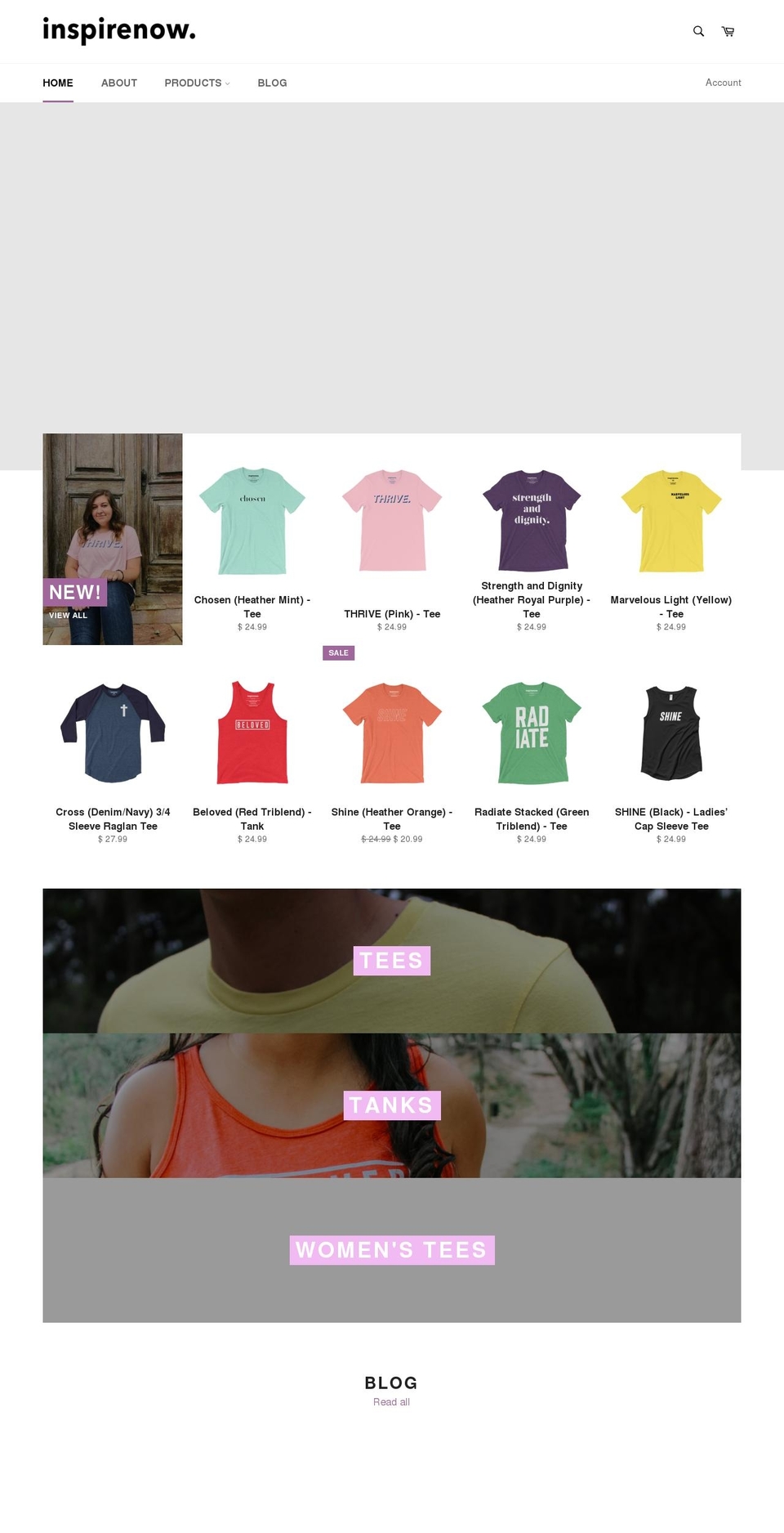 shopinspirenow.com shopify website screenshot