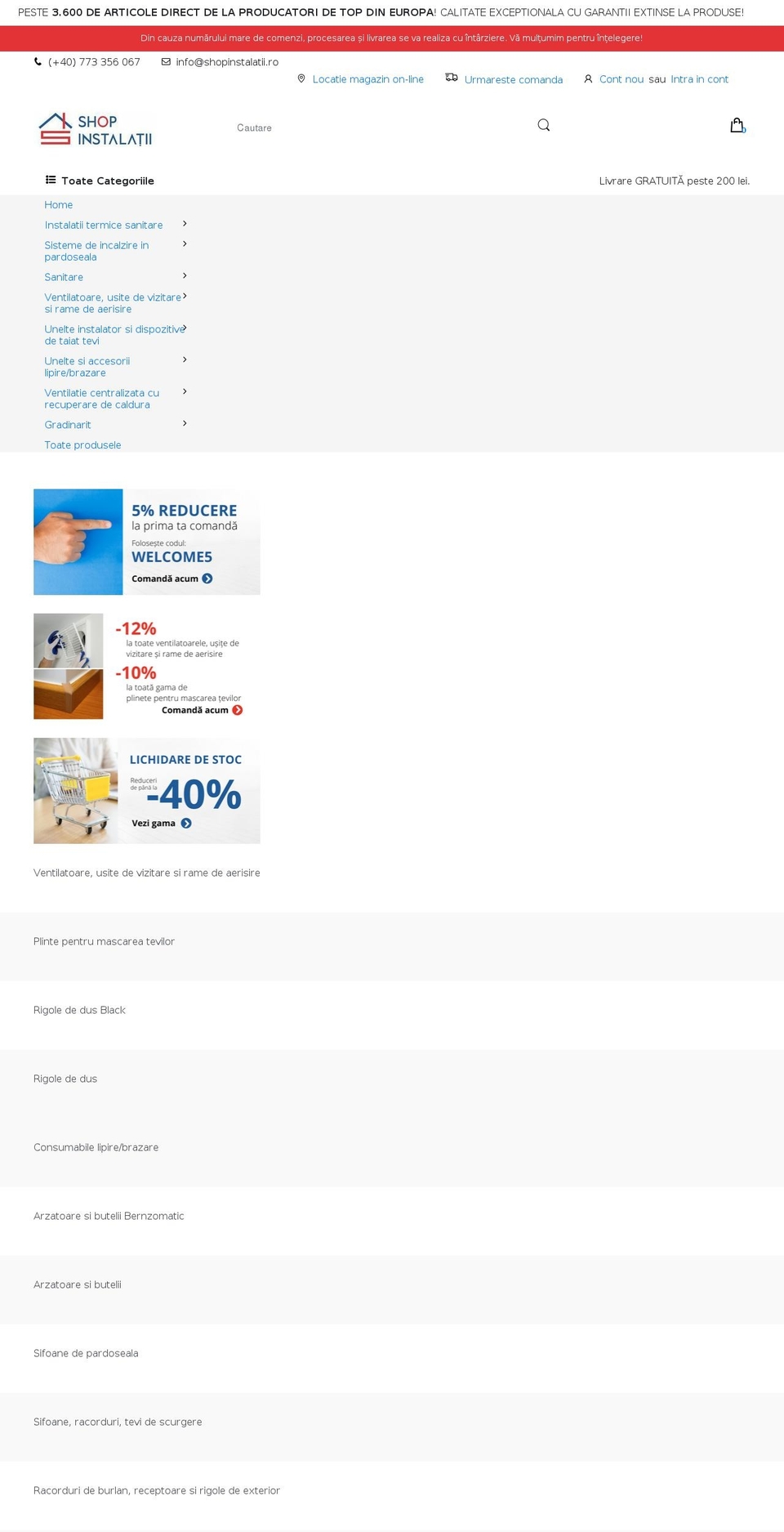 shopinstalatii.ro shopify website screenshot