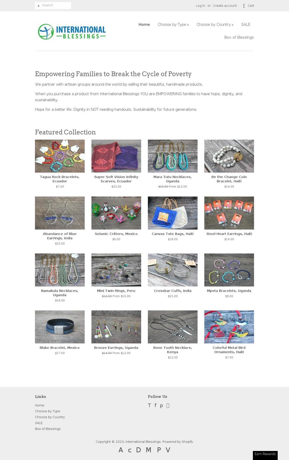 shopinternationalblessings.com — Shopify storefront screenshot