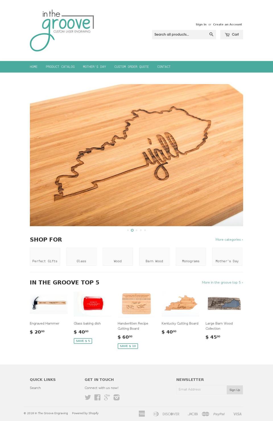 shopinthegroove.com shopify website screenshot