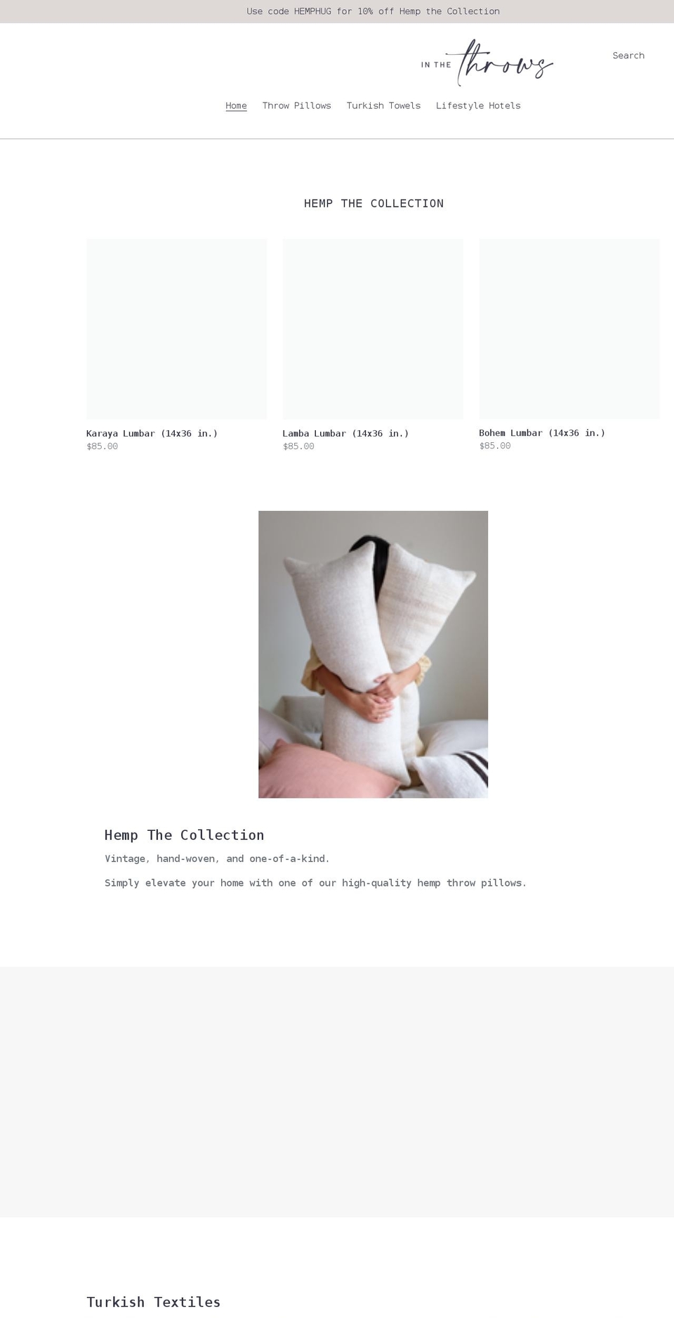 shopinthethrows.com shopify website screenshot