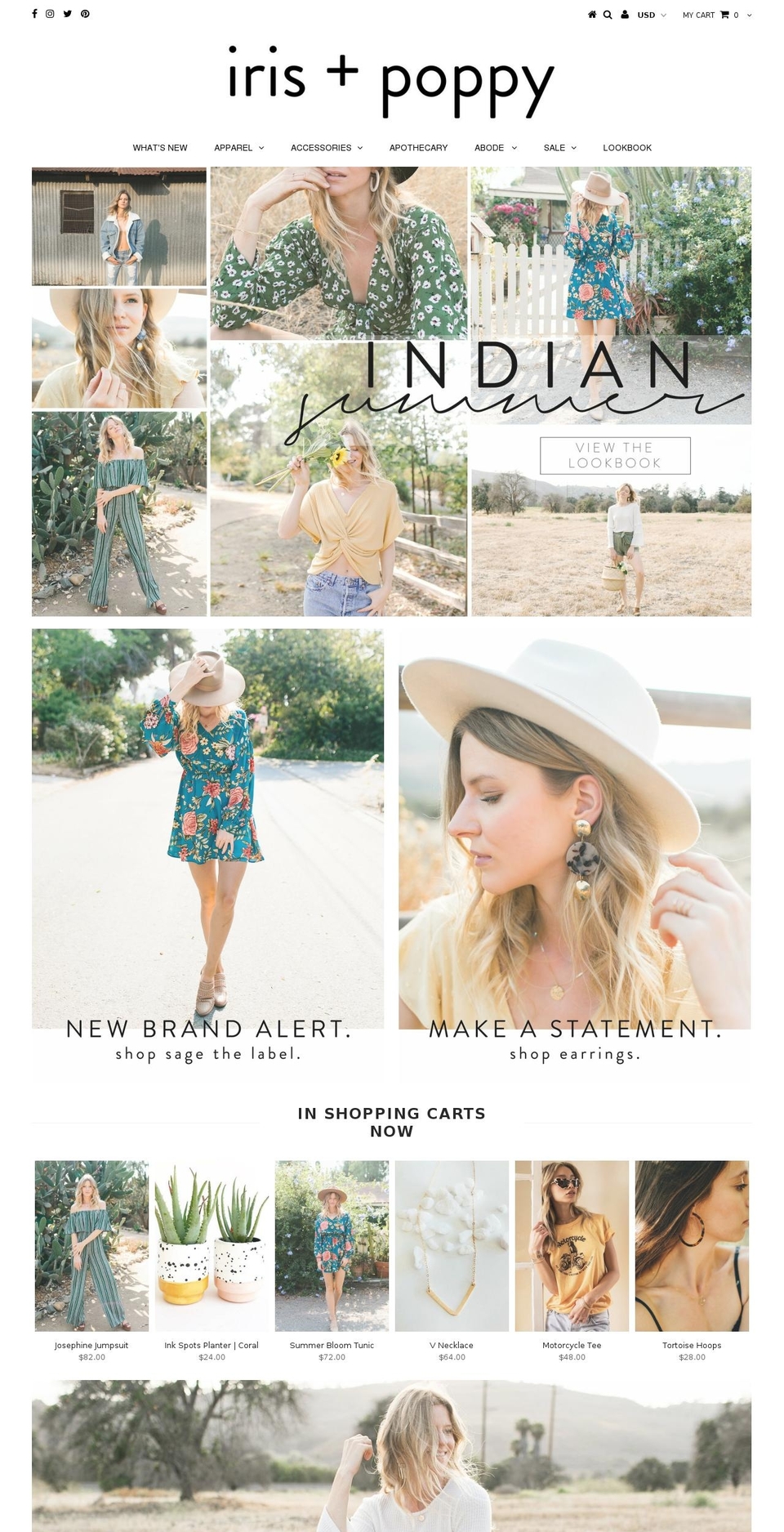 shopirisandpoppy.com — Shopify storefront screenshot