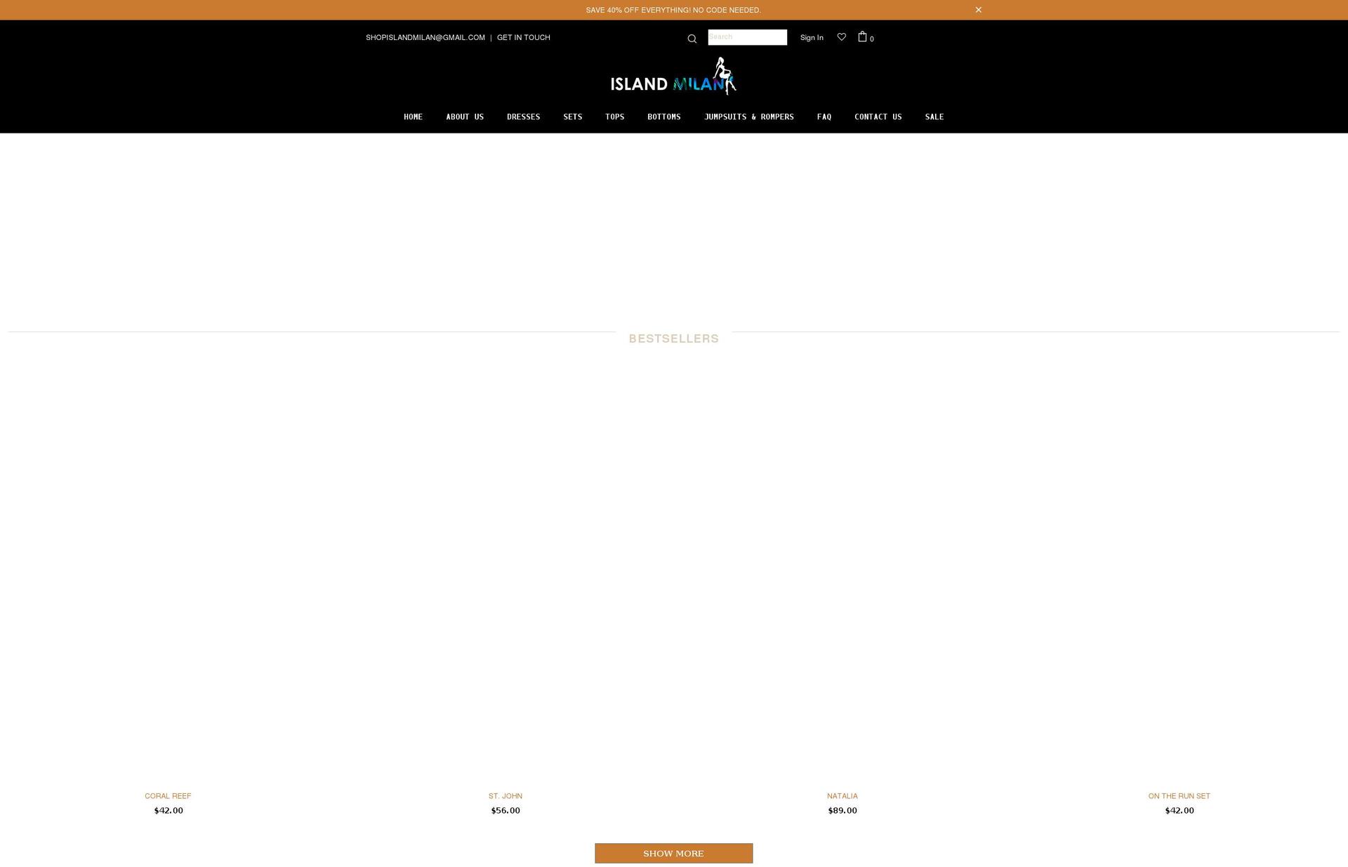 shopislandmilan.com shopify website screenshot
