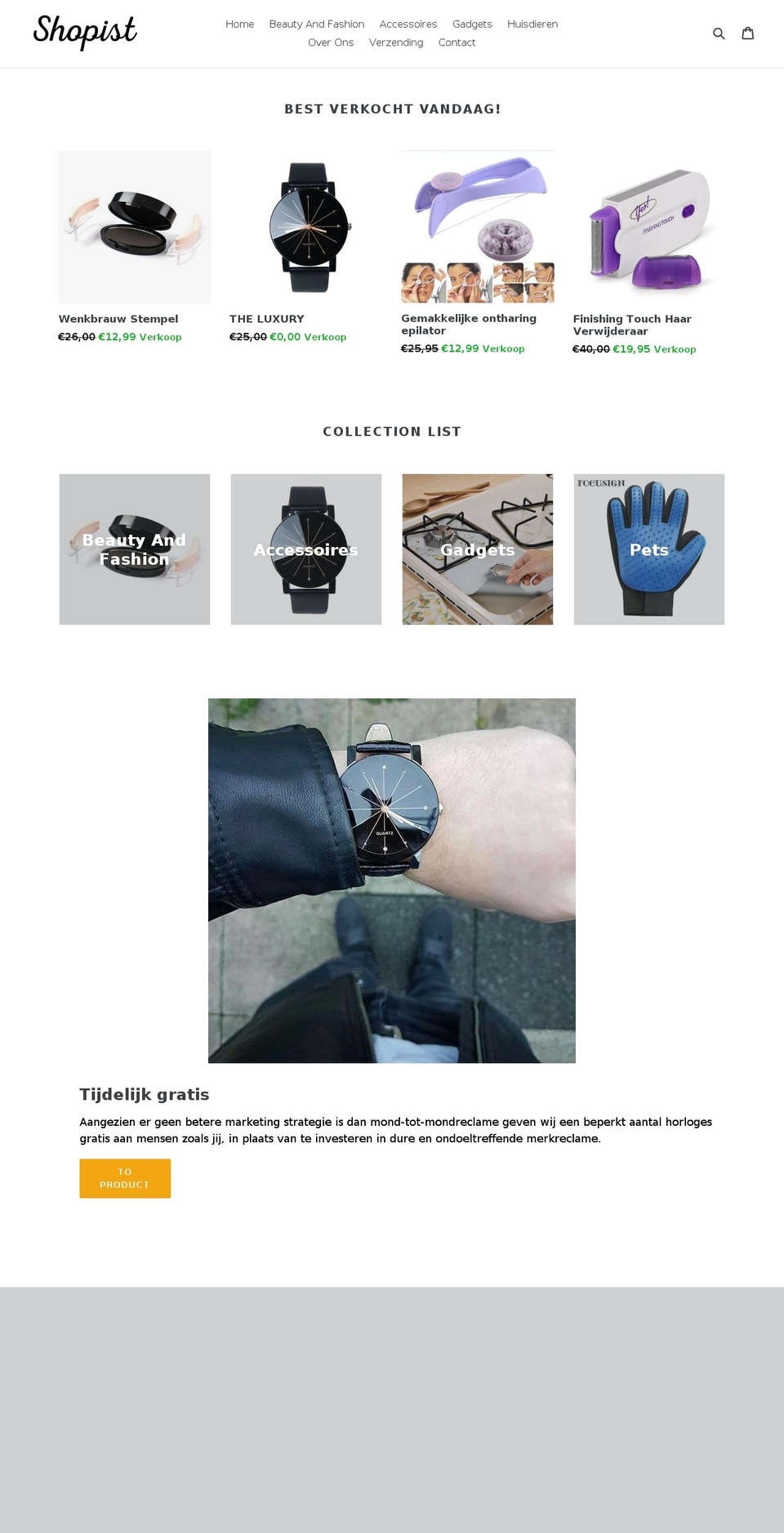 shopistbenelux.com — Shopify storefront screenshot