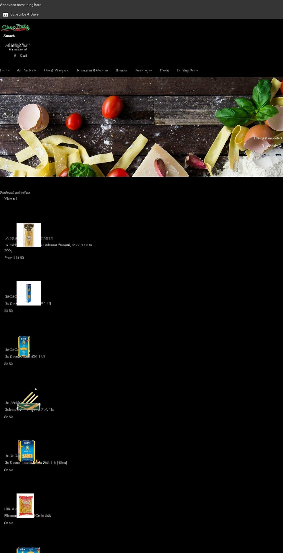 shopitalyonline.com shopify website screenshot