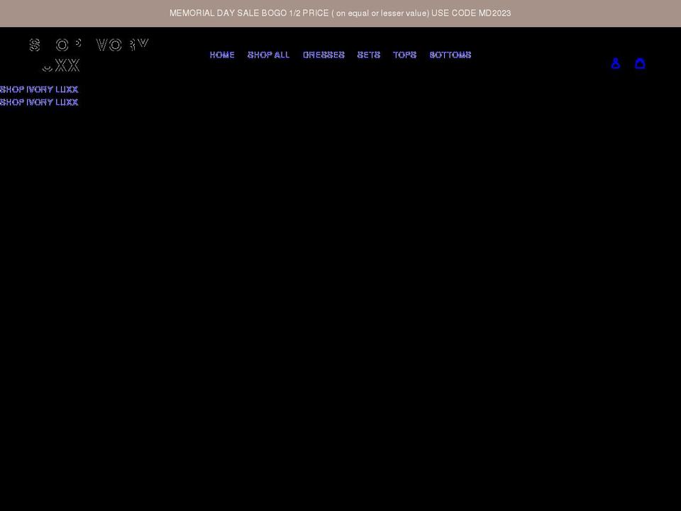 shopivoryluxx.com shopify website screenshot
