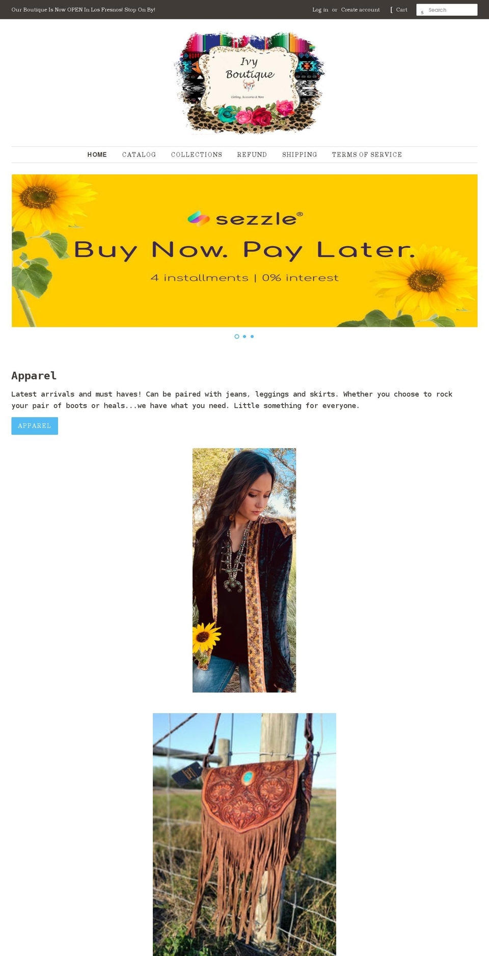 shopivyboutiqueonline.com shopify website screenshot