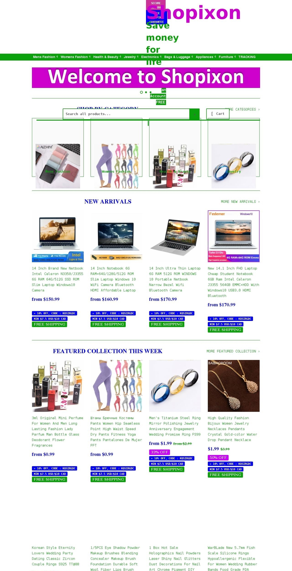 shopixon.com shopify website screenshot