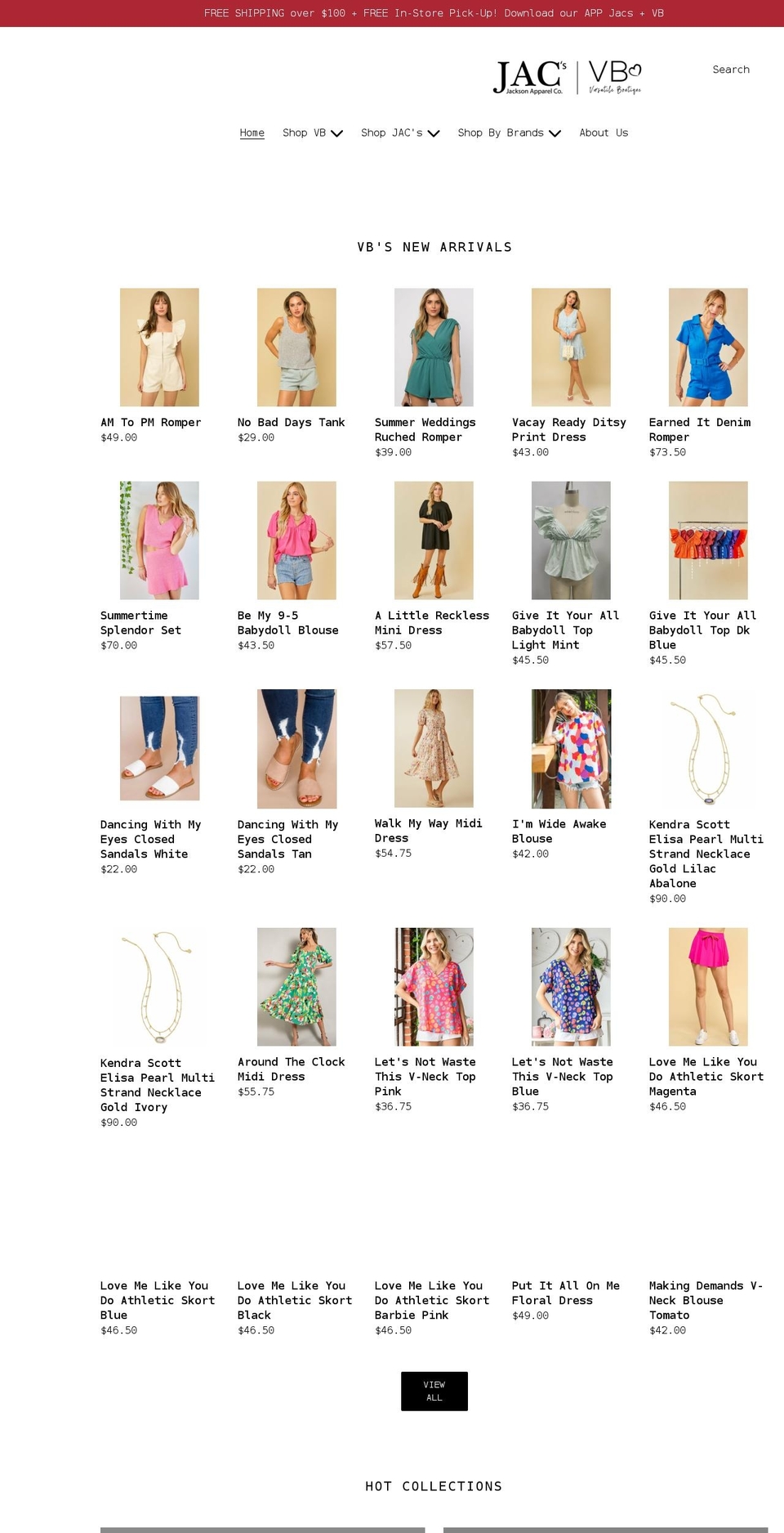 shopjacs.com shopify website screenshot