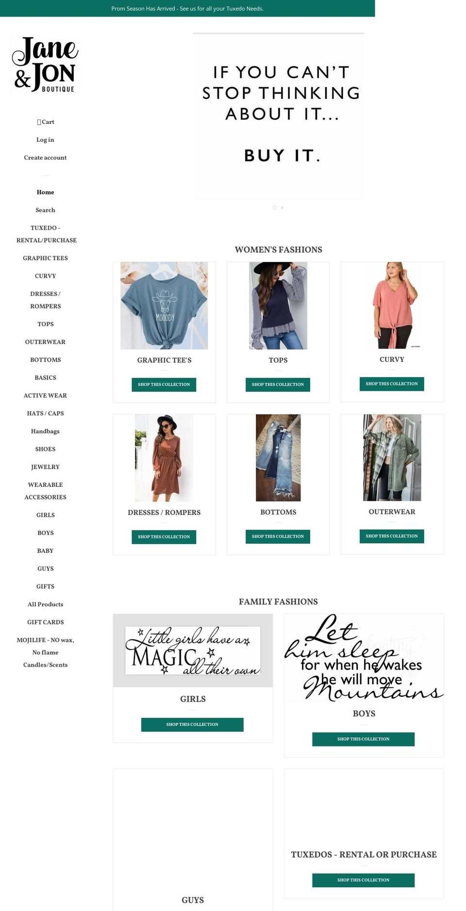shopjaneandjon.com shopify website screenshot