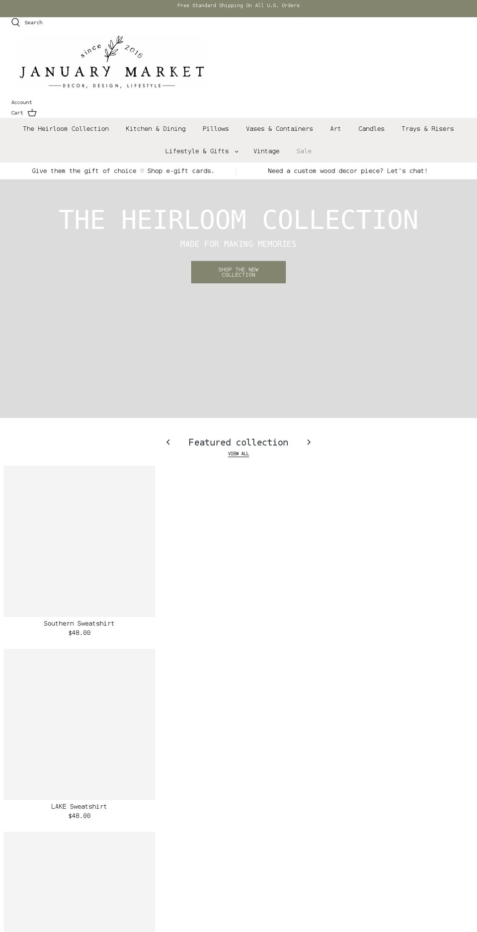 shopjanuary.com shopify website screenshot