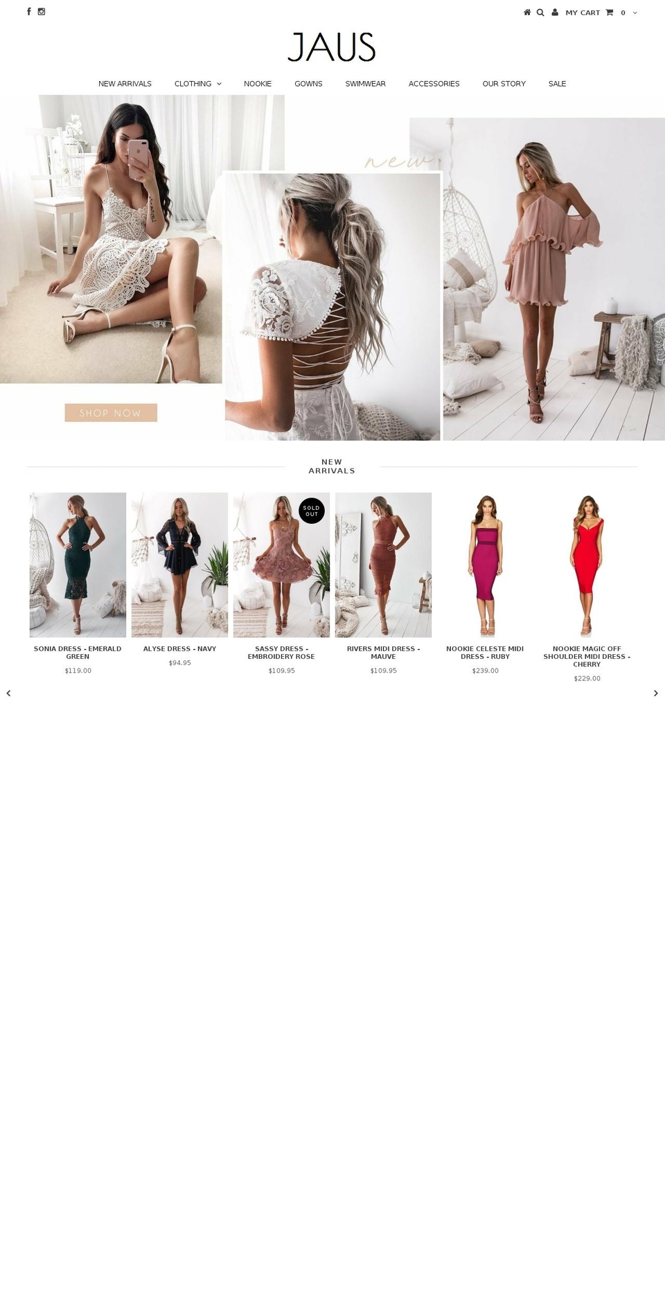 shopjaus.com shopify website screenshot