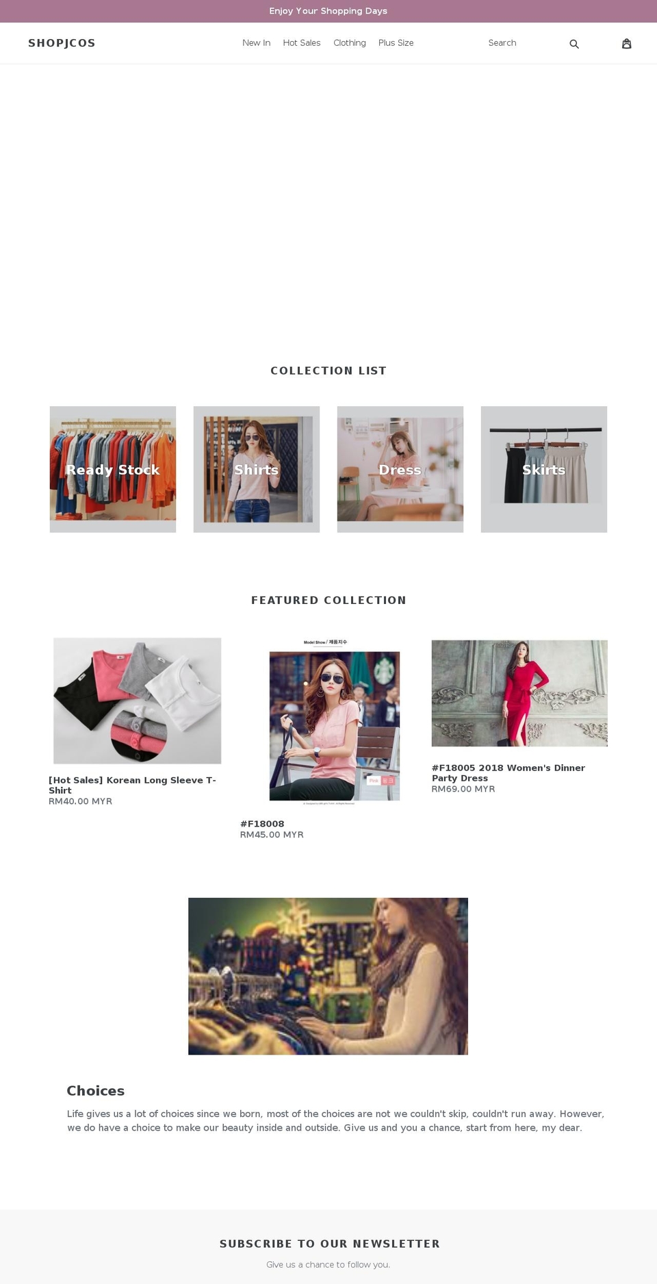 shopjcos.com — Shopify storefront screenshot