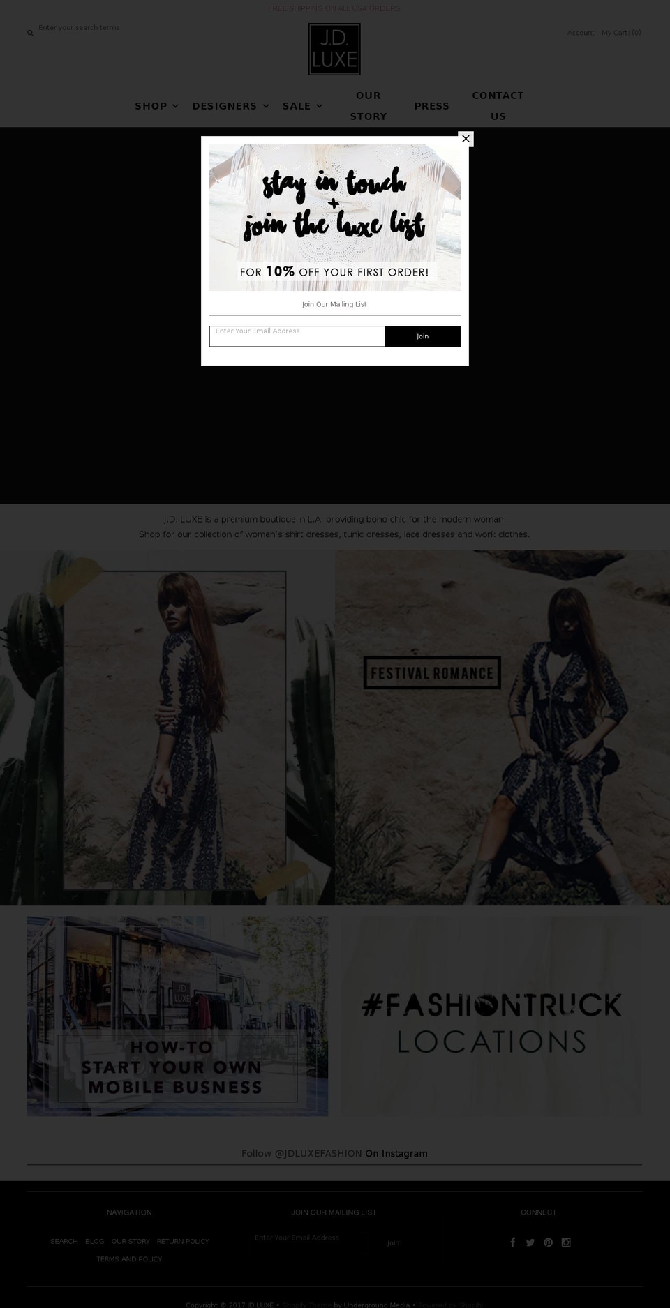 shopjdluxe.com shopify website screenshot