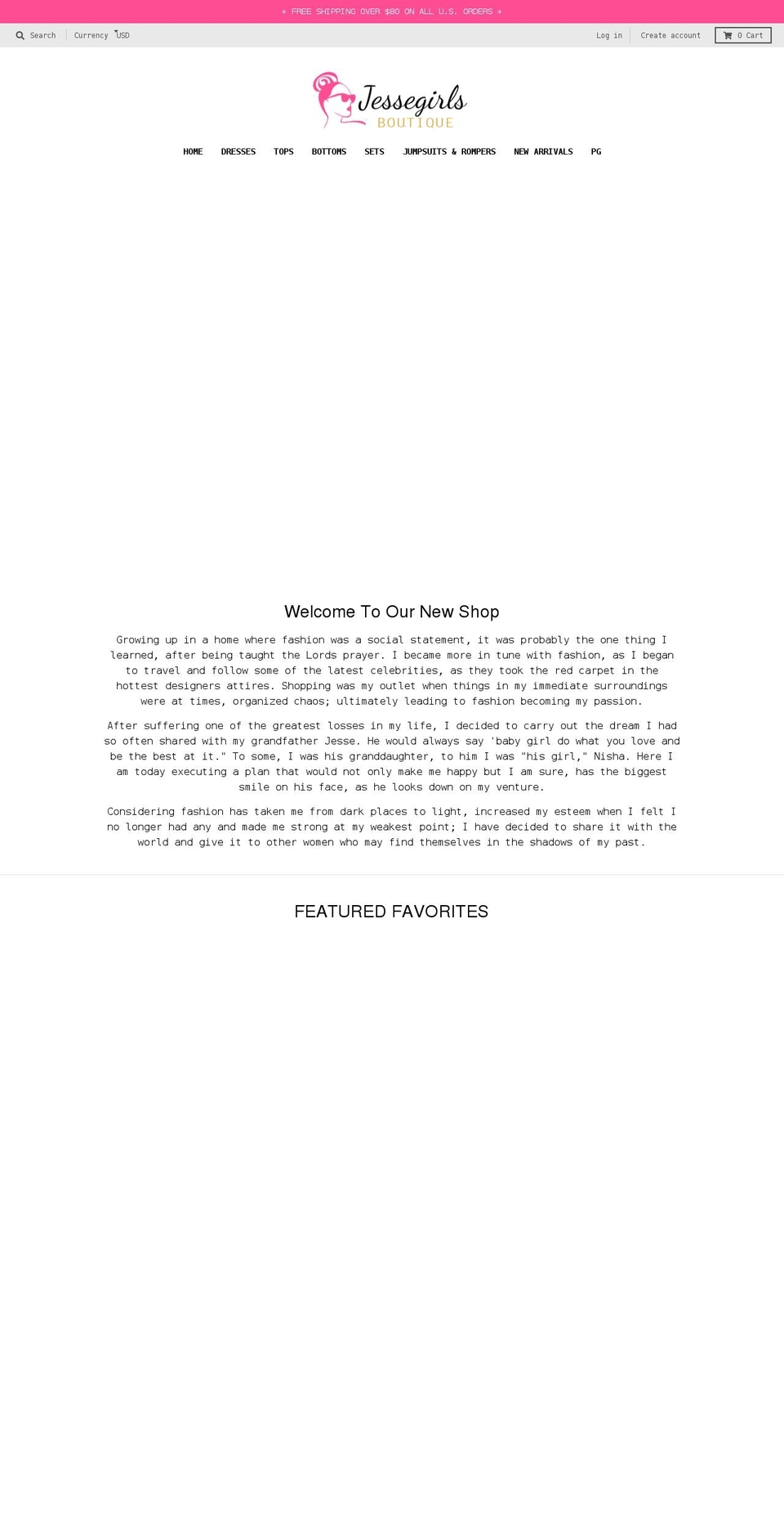 shopjessegirls.com shopify website screenshot