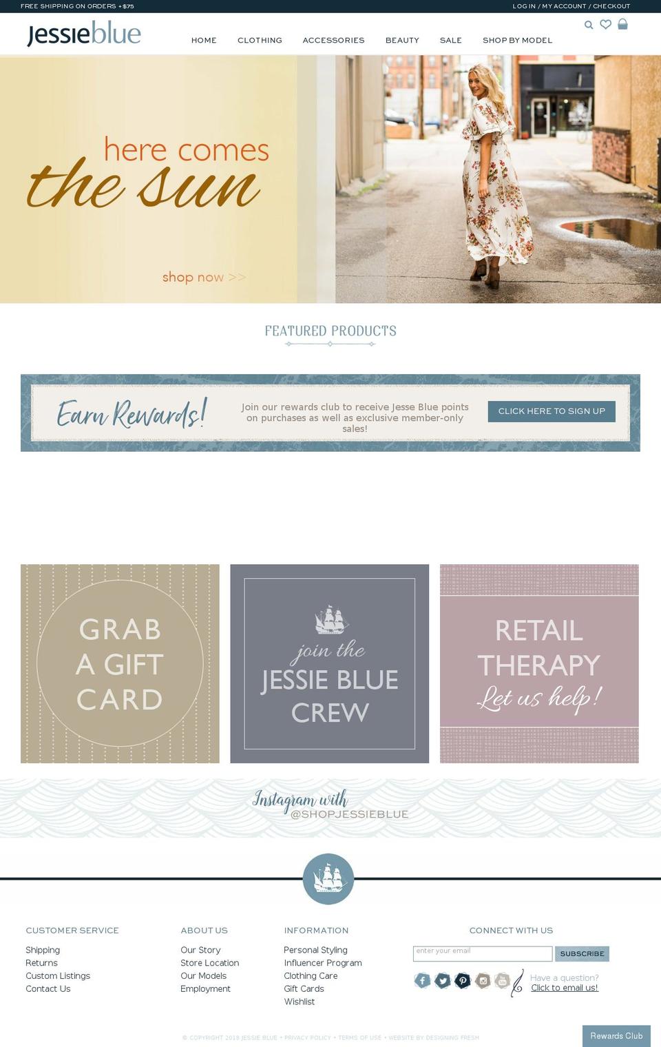 shopjessieblue.com — Shopify storefront screenshot