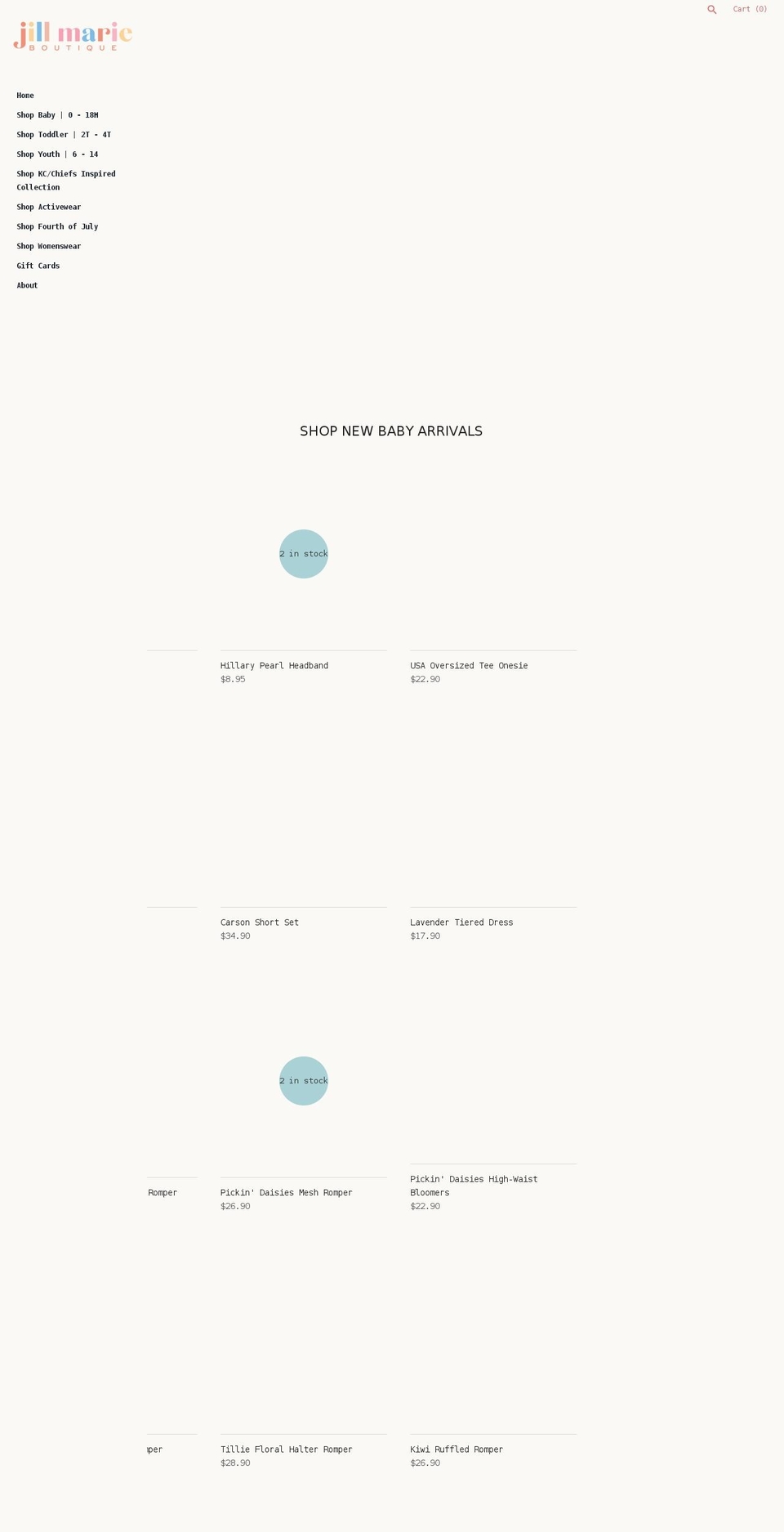 shopjillmarie.com shopify website screenshot