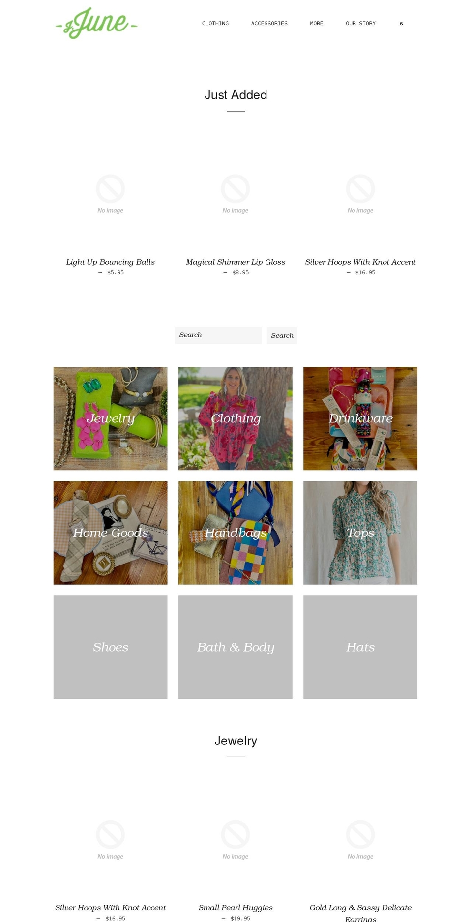 shopjjune.com shopify website screenshot