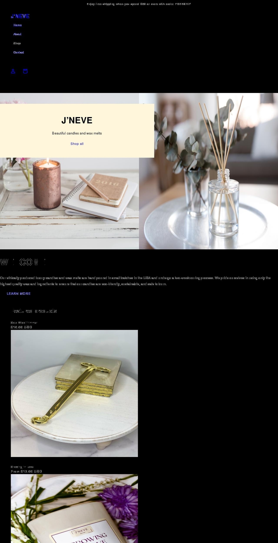 shopjneve.com shopify website screenshot