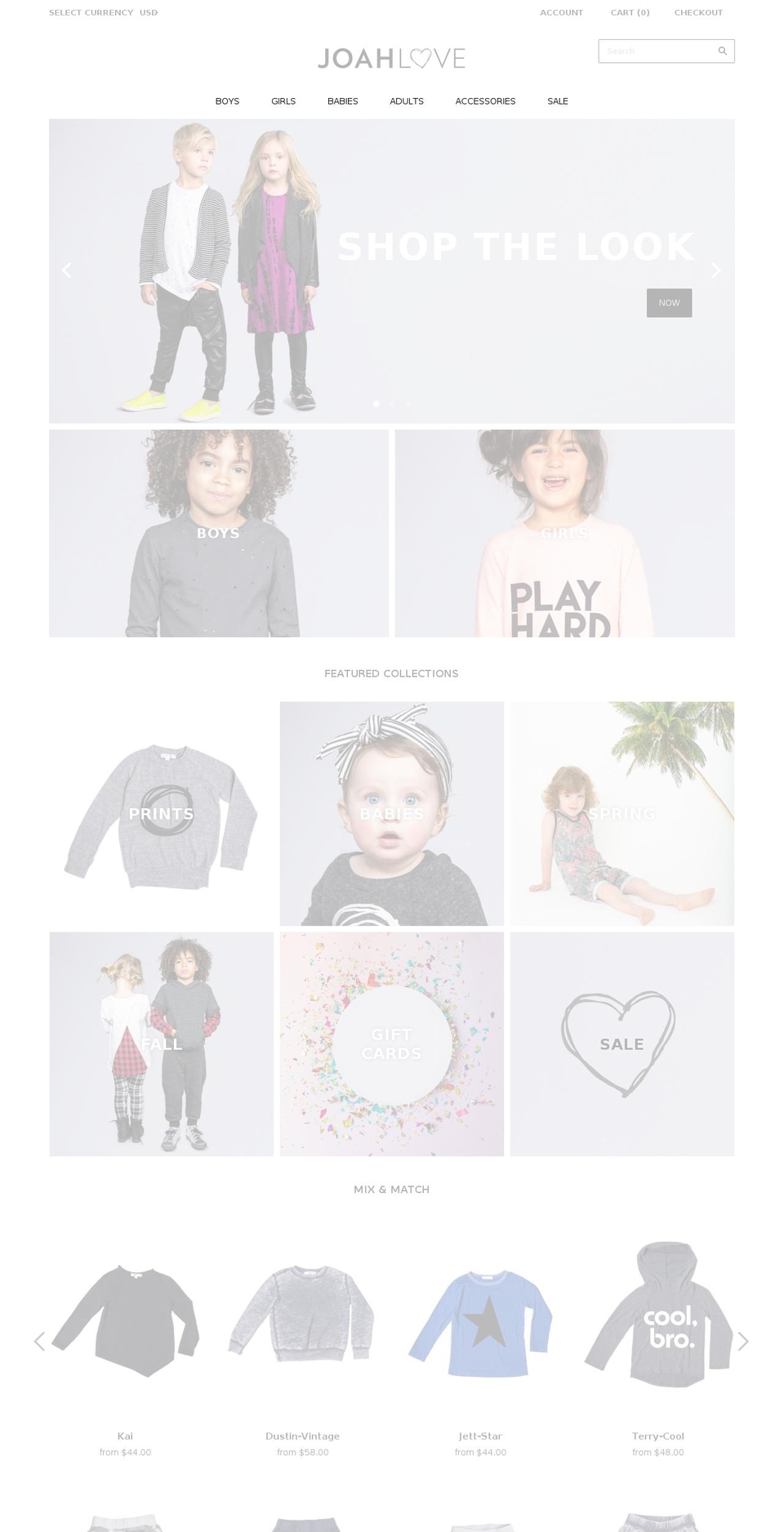 shopjoahlove.com shopify website screenshot