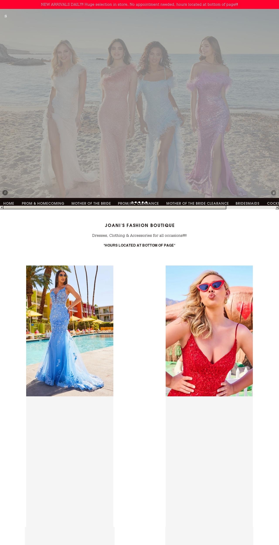 shopjoanis.com shopify website screenshot