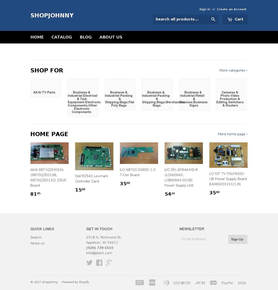shopjohnny.com shopify website screenshot