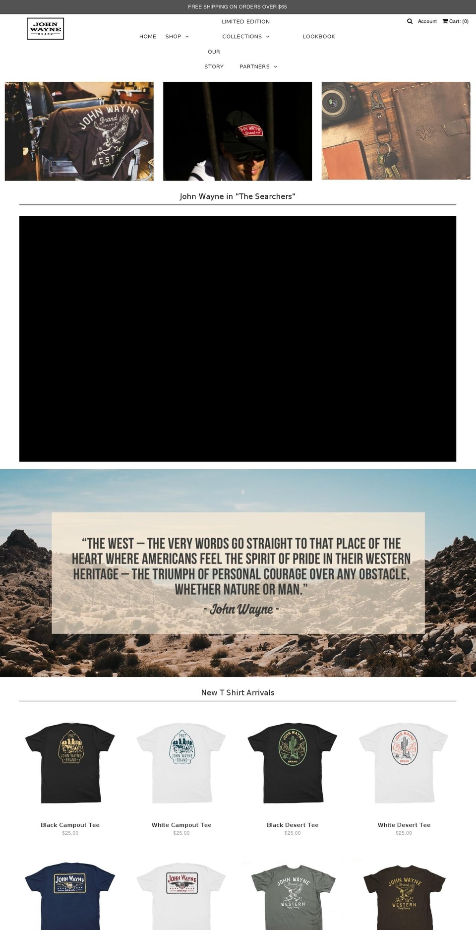 shopjohnwayne.com shopify website screenshot