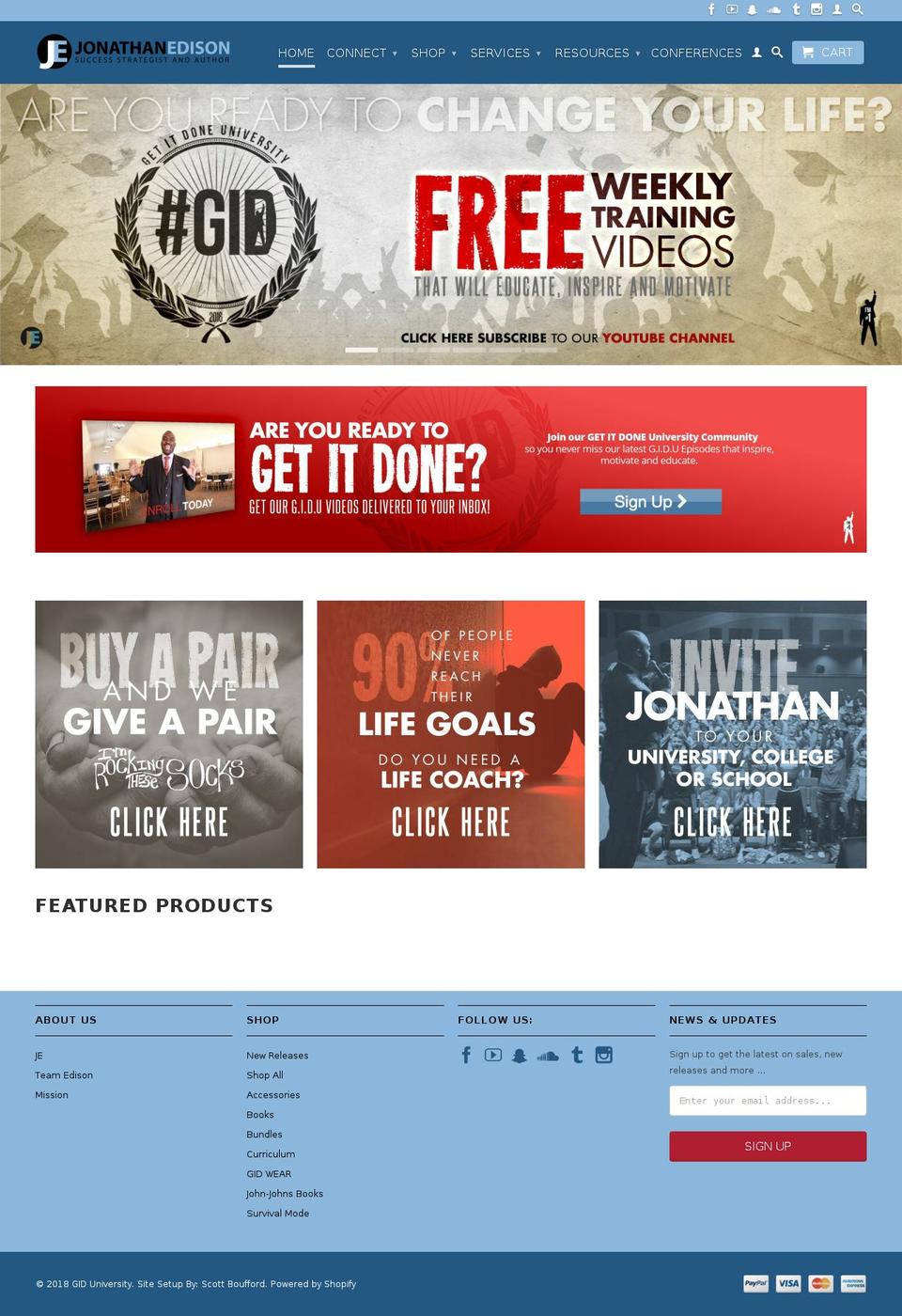 shopjonathanedison.com — Shopify storefront screenshot