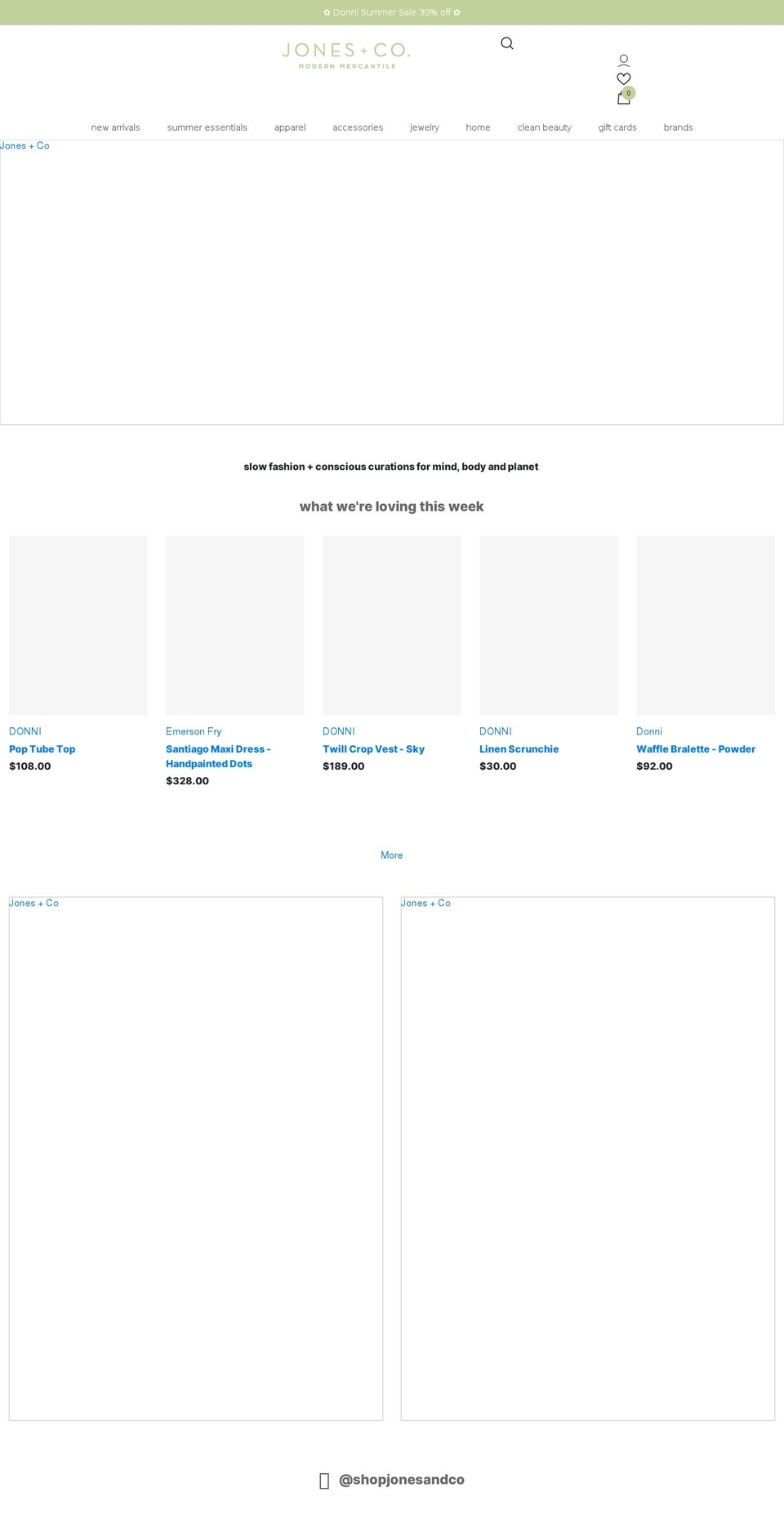 shopjonesandco.com shopify website screenshot