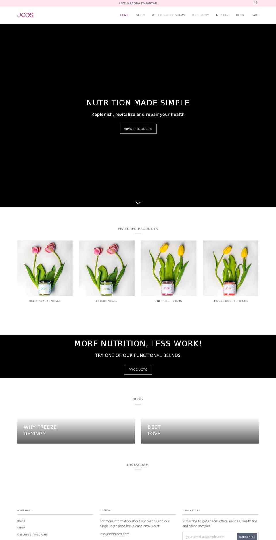 shopjoos.com — Shopify storefront screenshot