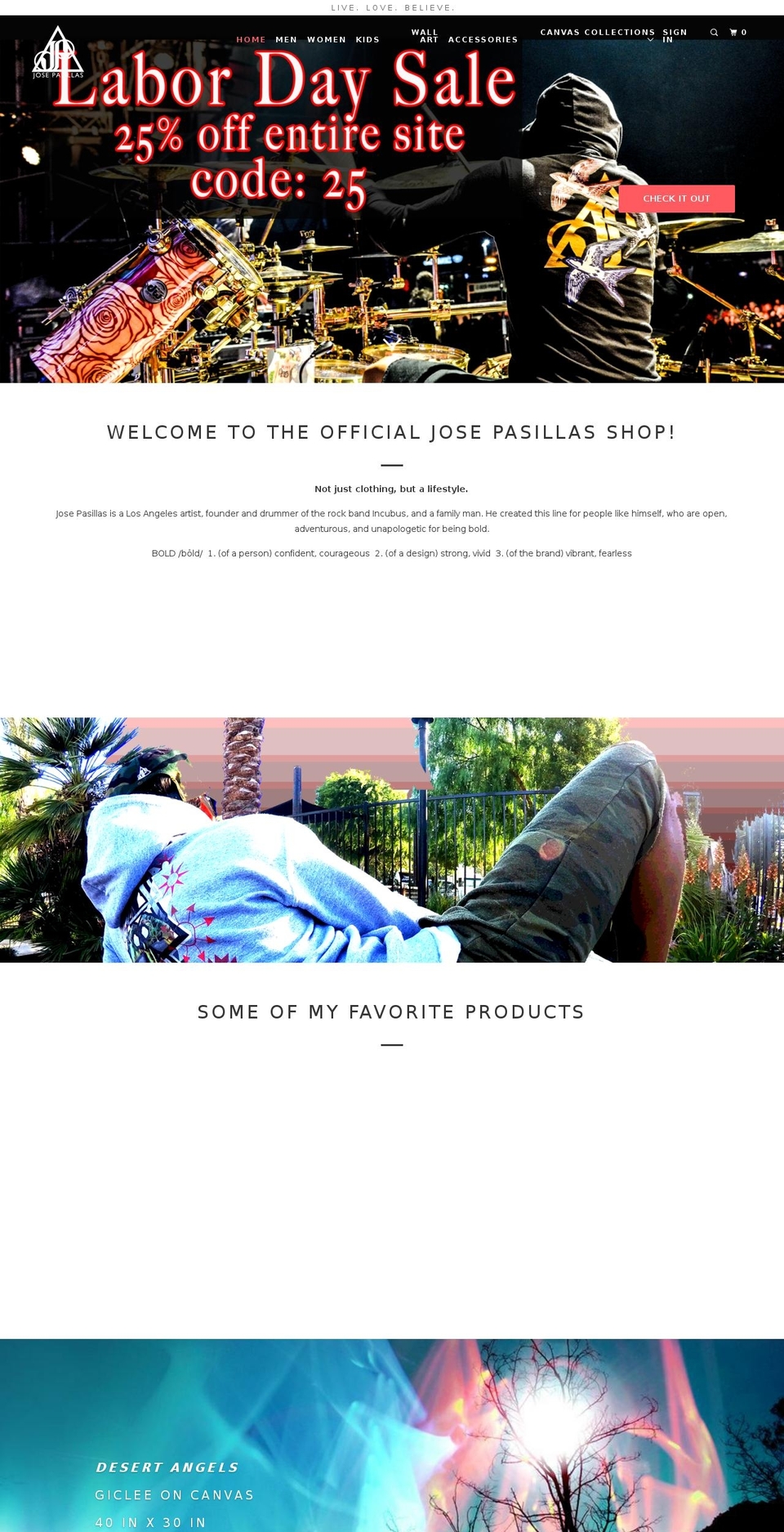 shopjosepasillas.com shopify website screenshot