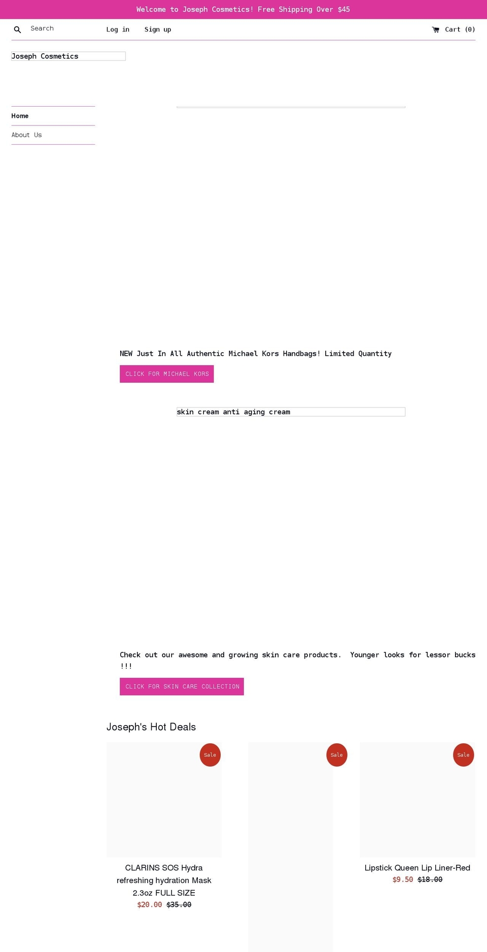 shopjosephcosmetics.com shopify website screenshot