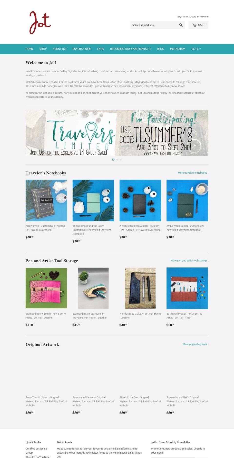 shopjot.com — Shopify storefront screenshot