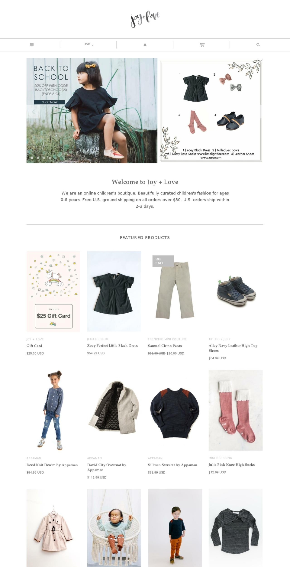 shopjoypluslove.com shopify website screenshot