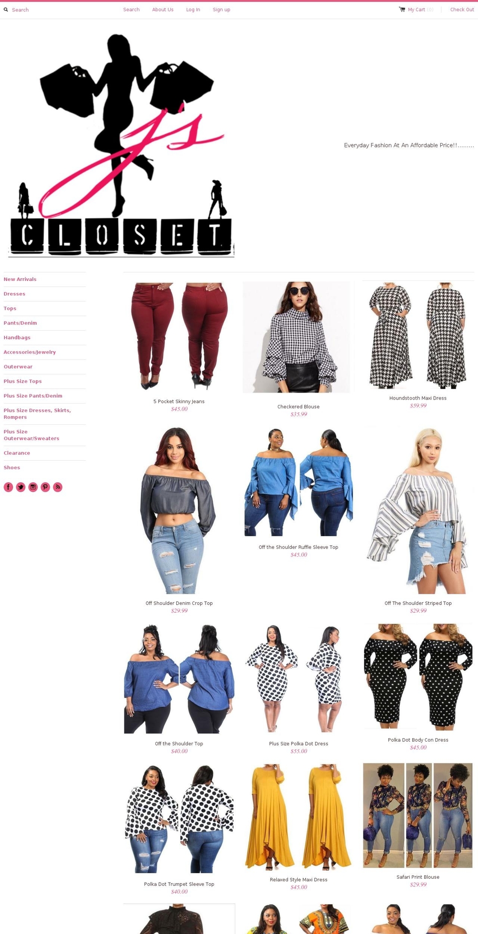 shopjscloset.net shopify website screenshot