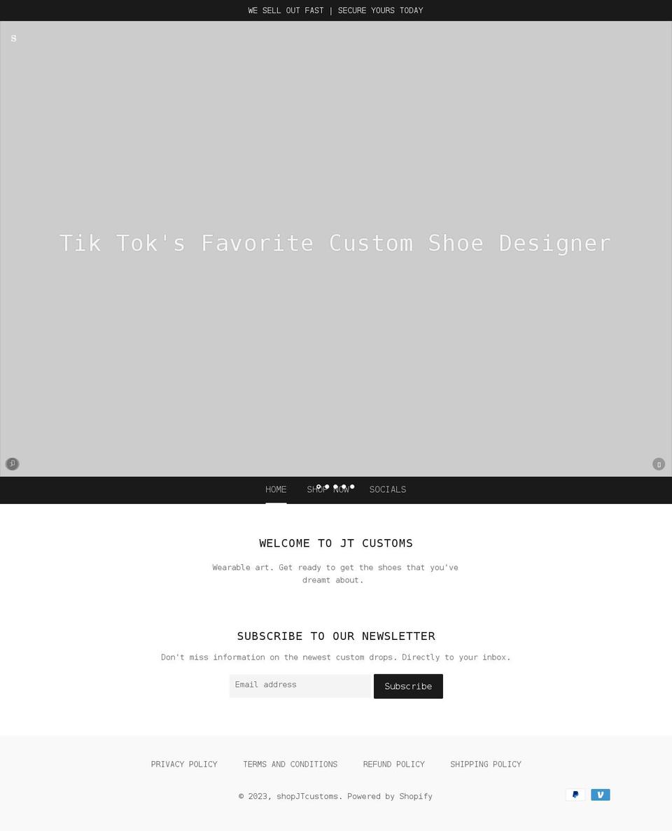 shopjtcustoms.com shopify website screenshot