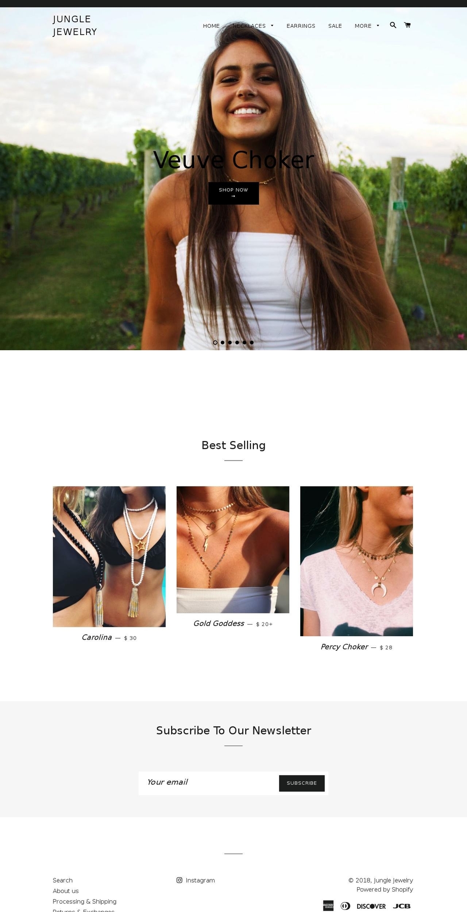 BEST Shopify theme site example shopjunglejewelry.com