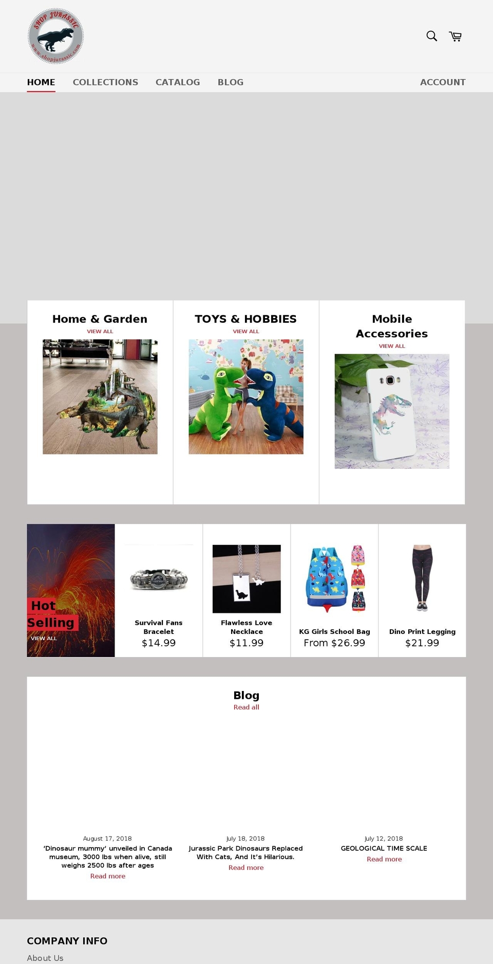 shopjurassic.com — Shopify storefront screenshot