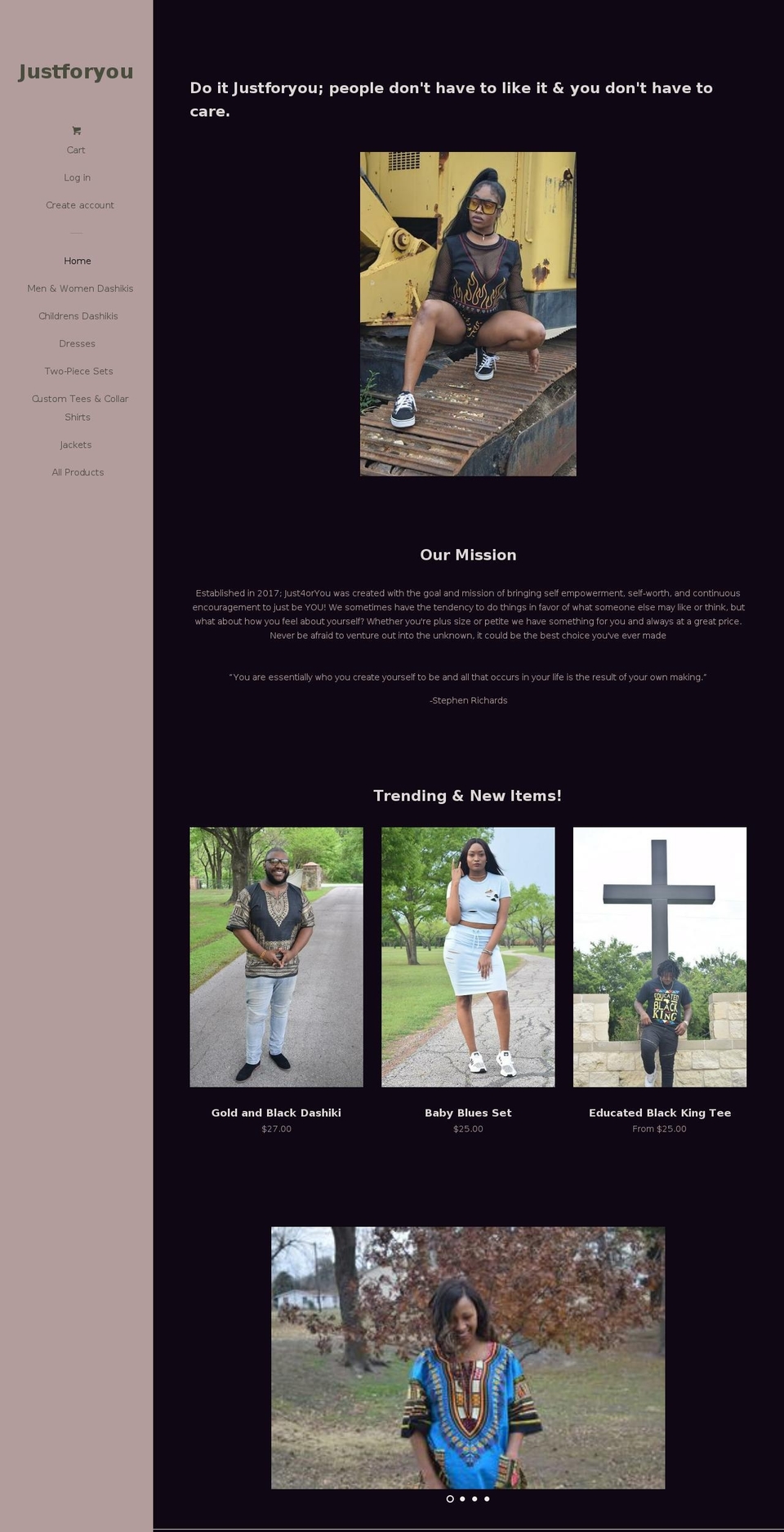 shopjust4oryou.com shopify website screenshot