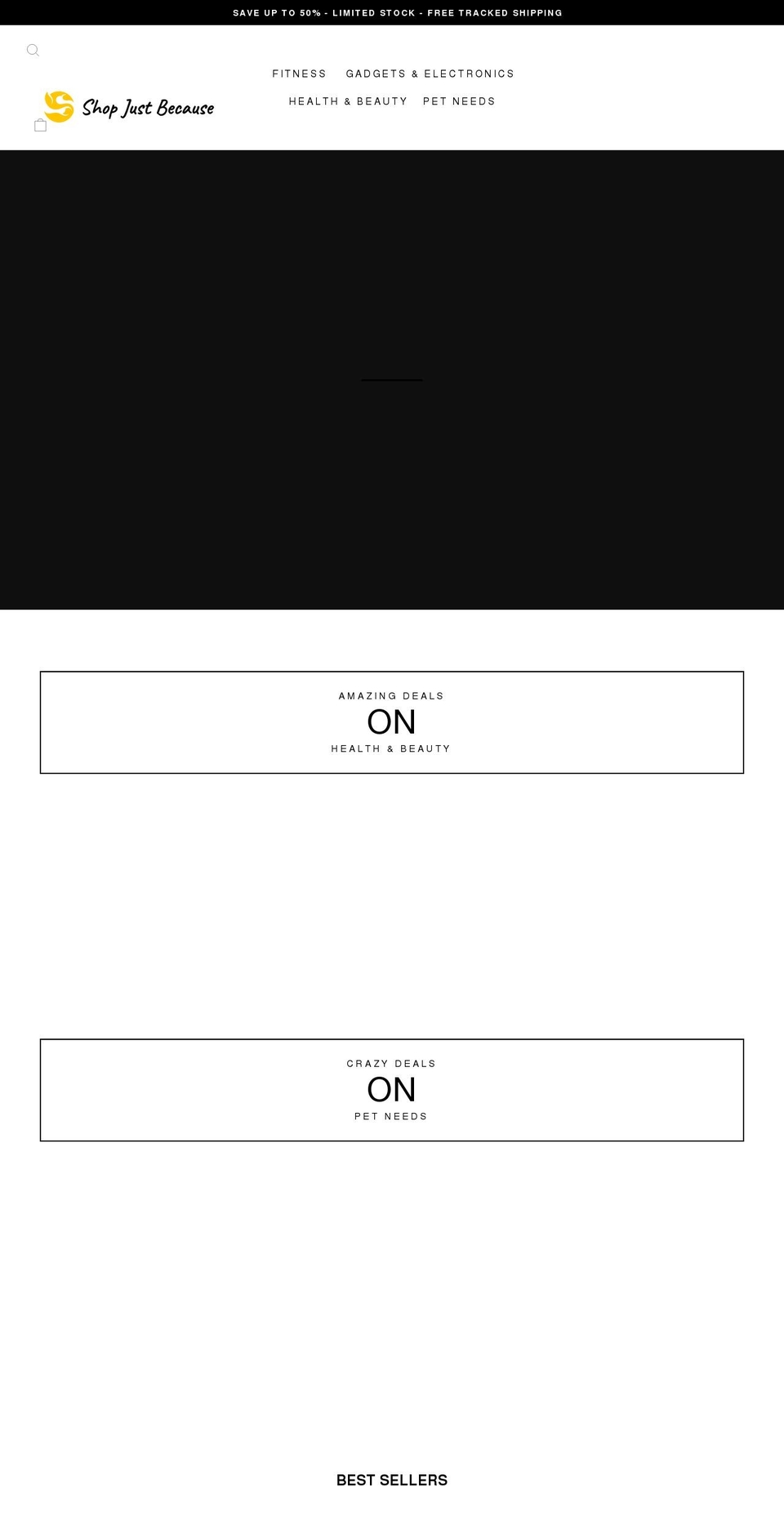 shopjustbecause.com shopify website screenshot