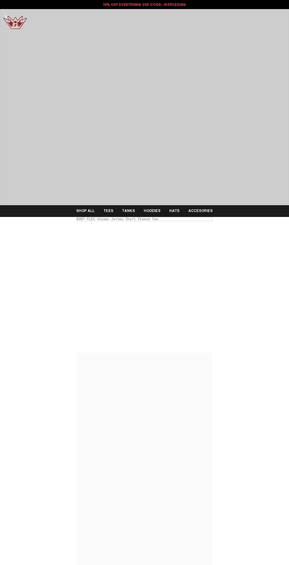 shopjustflexing.com shopify website screenshot