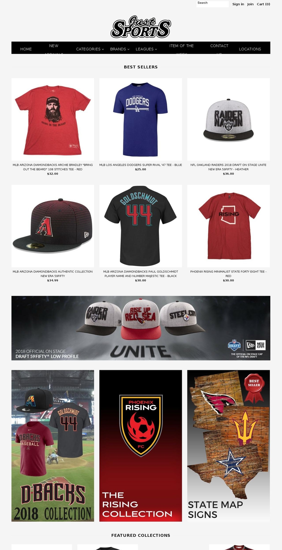 shopjustsports.com shopify website screenshot