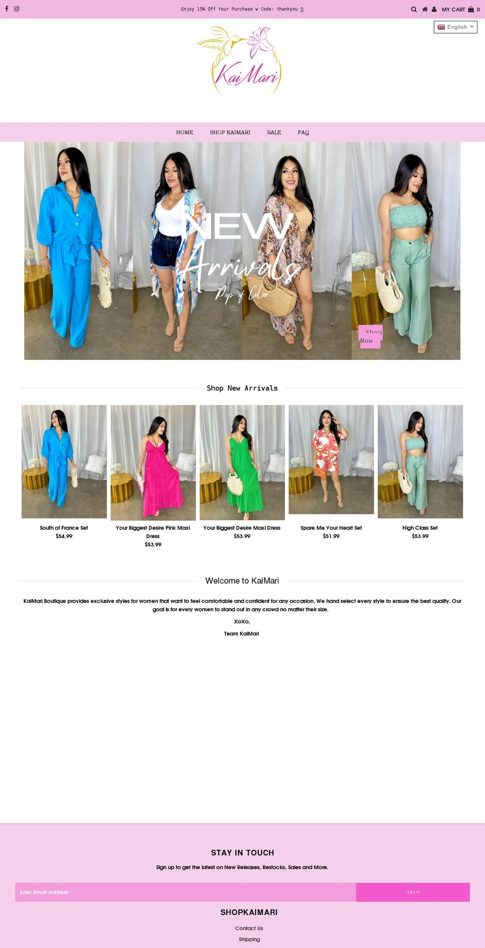 shopkaimari.com shopify website screenshot