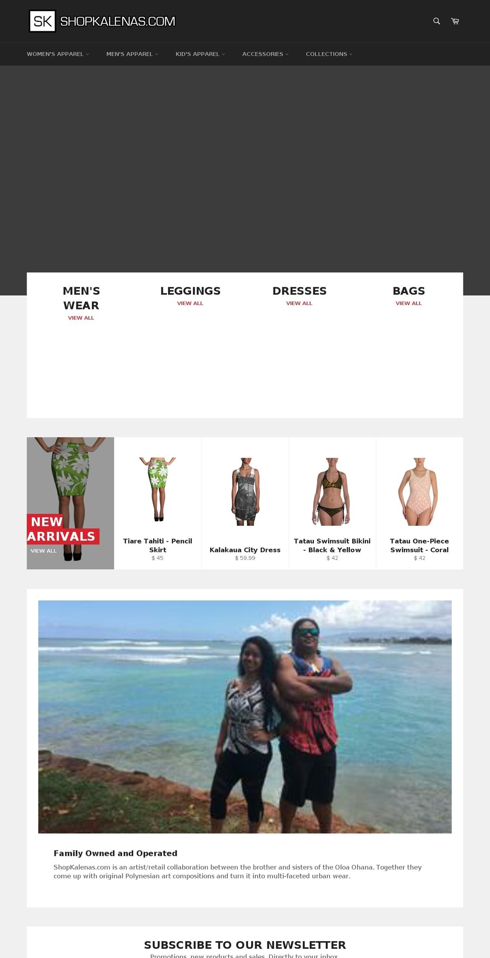 shopkalenas.com shopify website screenshot