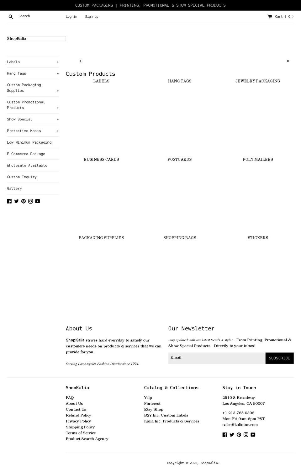 shopkalia.com shopify website screenshot