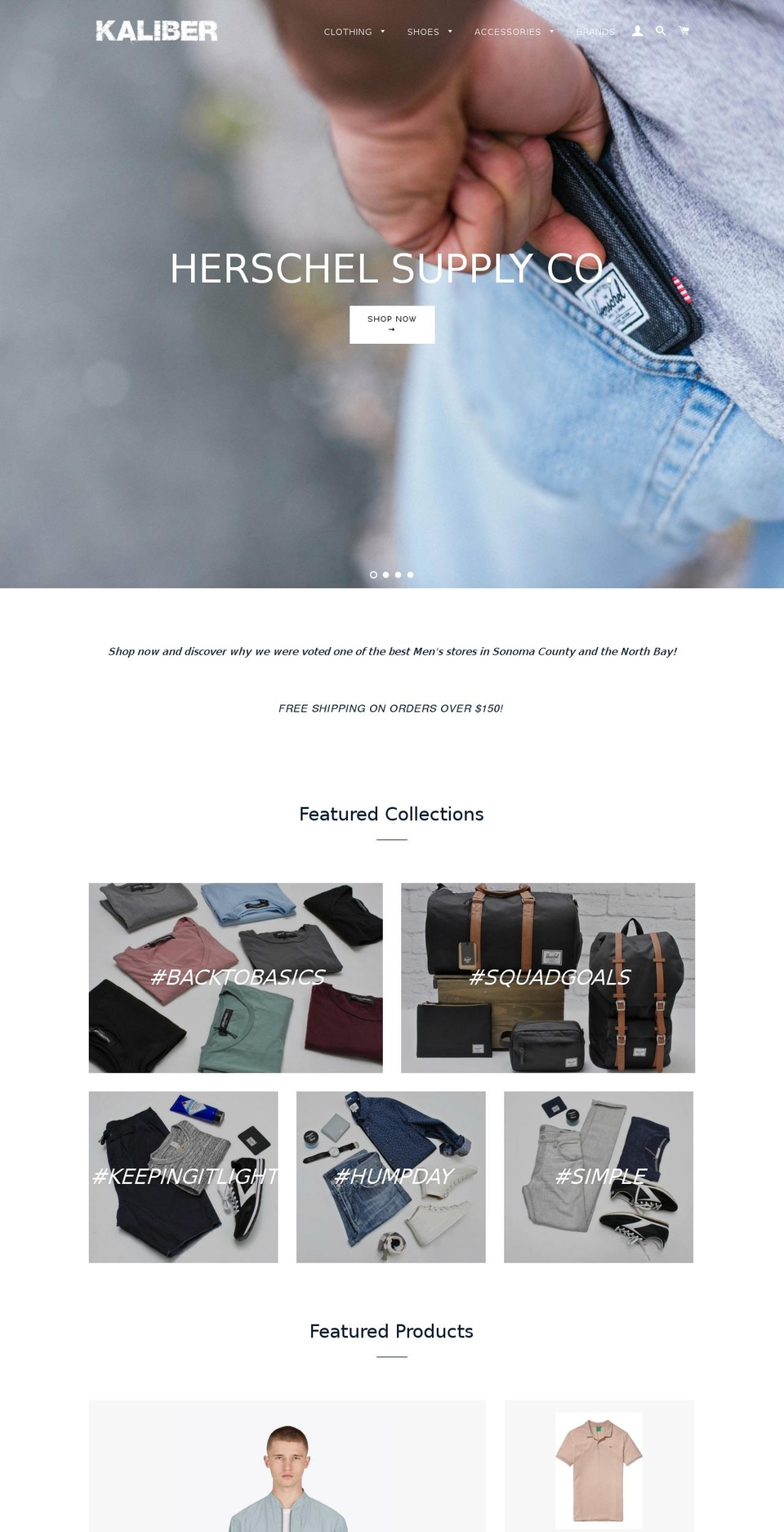 shopkaliber.com shopify website screenshot